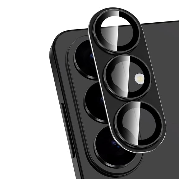 [2 Pack] Hionly for Samsung Galaxy S26 / S26 Plus Camera Lens Protector, [Full Coverage Metal][Military Grade Shatterproof] 9H Metal Tempered Glass Camera Screen Cover (Black)