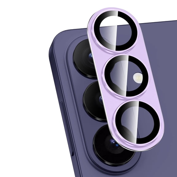 [2 Pack] Hionly for Samsung Galaxy S26 / S26 Plus Camera Lens Protector, [Full Coverage Metal][Military Grade Shatterproof] 9H Metal Tempered Glass Camera Screen Cover (Purple)
