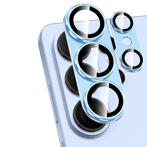 [2 Pack] Hionly for Samsung Galaxy S26 Ultra Camera Lens Protector, [Full Coverage Metal][Military Grade Shatterproof] 9H Metal Tempered Glass Camera Screen Cover (Blue)