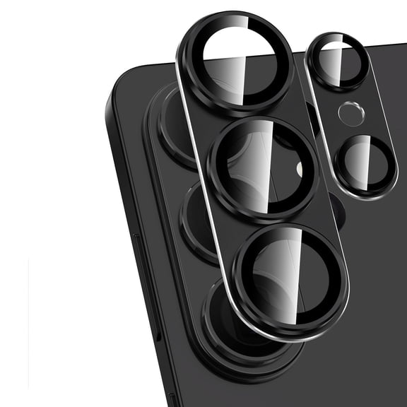 [2 Pack] Hionly for Samsung Galaxy S26 Ultra Camera Lens Protector, [Full Coverage Metal][Military Grade Shatterproof] 9H Metal Tempered Glass Camera Screen Cover (Black)