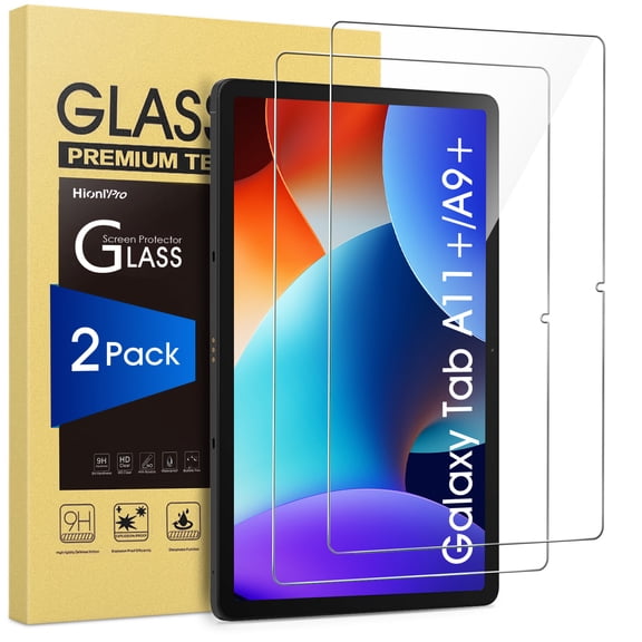 [2 Pack] HionlyPro Screen Protector for Samsung Galaxy Tab A11 Plus 2025 / Tab A9 Plus 11 Inch 2023, HD Tempered Glass 9H Protective Film Anti-Scratch, Case Friendly