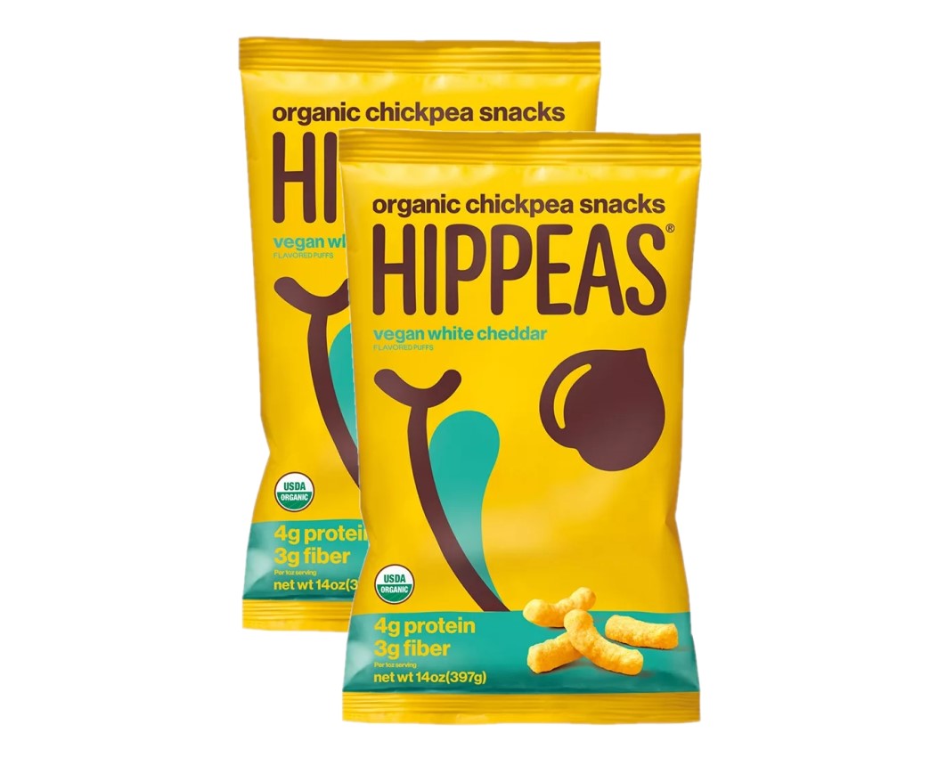 2 Pack Hippeas Organic Cheddar Chickpea Puffs, 14 oz.