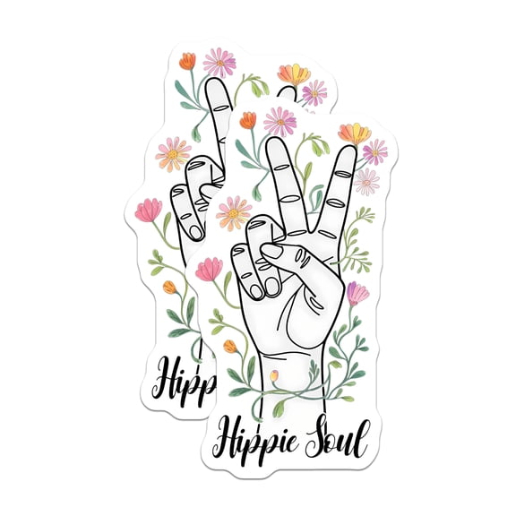 (2 Pack) Hippie Soul Magnets - Peace Sign Magnet Set - Boho Chic Decor Magnet - 5" On Longest Side - Premium Magnet - for Cars, Refrigerators, Toolboxes, Lockers - Made in USA - MAG15428