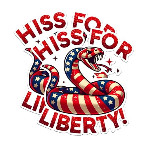 (2 Pack) Hiss for Liberty Magnets - Patriotic Snake Magnets - USA Flag Magnets- 5" On Longest Side - for Fridges, Toolboxes, Cars - Made in USA - MAG2709