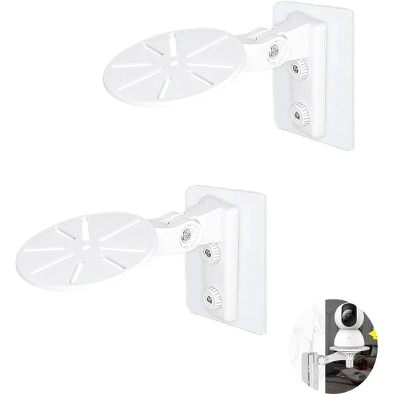 2 Pack Home Security Camera Bracket Wall Mount Holder Dome Camera Ceiling Adhesive Non Screw Stand for Security Indoor Cam Indoor Security Camera Baby Monitor Pet Dog Camera Surveillance CCTV
