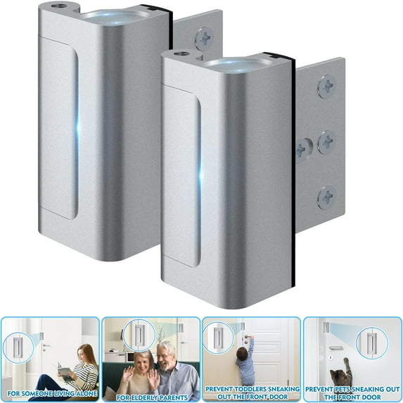 2 Pack Home Security Door Lock Withstand 800 lbs for Inward Swinging Door,Door Reinforcement Lock with 8 Screws to Prevent Unauthorized Entry