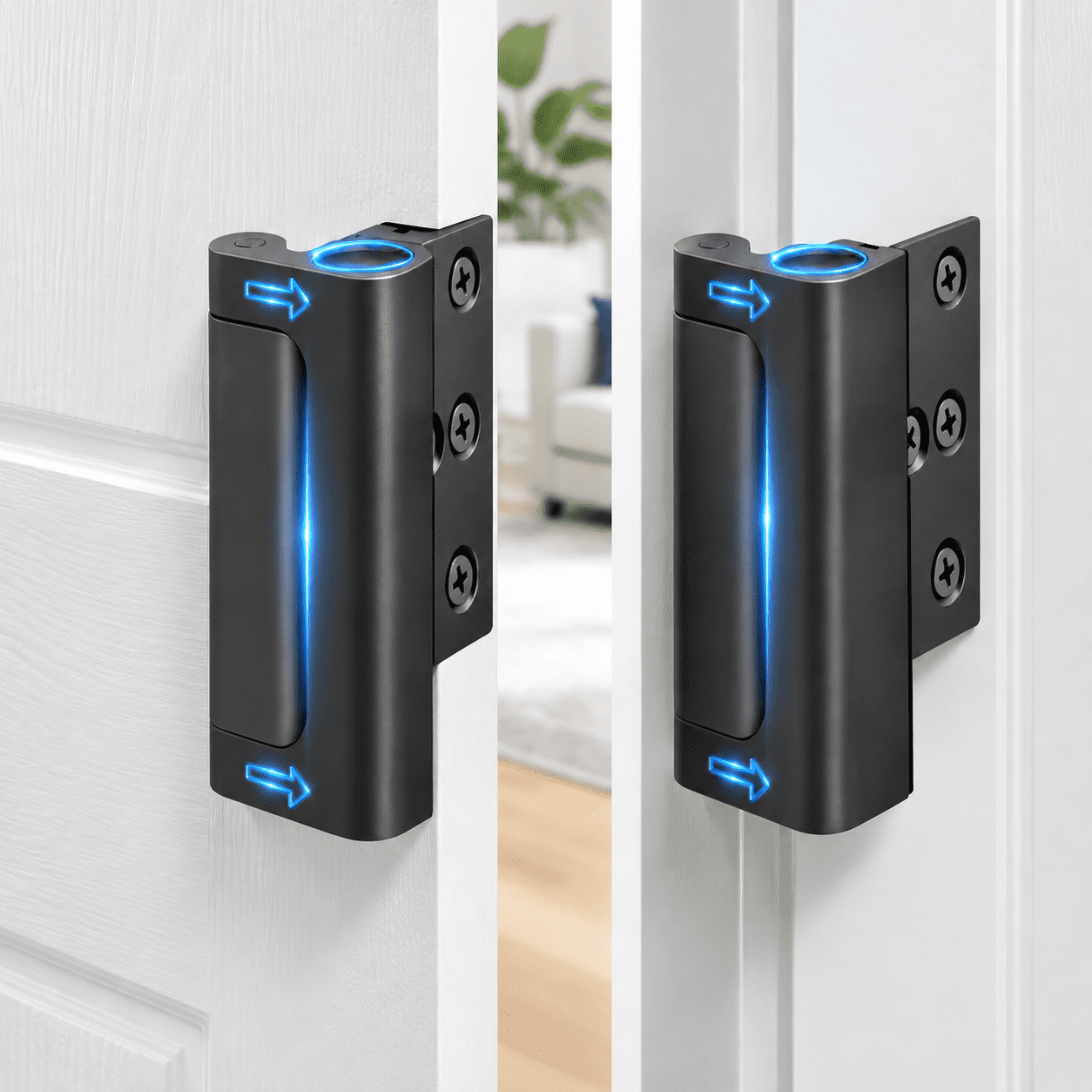 2 Pack Home Security Door Reinforcement Lock, 3 Inch Stop Metal Door ...