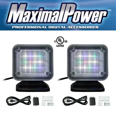 2 Pack Home Security TV Light Simulator with Built-in Light Sensor Timer US Plug for Burglar Intruder Thief Deterrent Crime Prevention Device (Includes Wall Mounting Kit) by Maximalpower