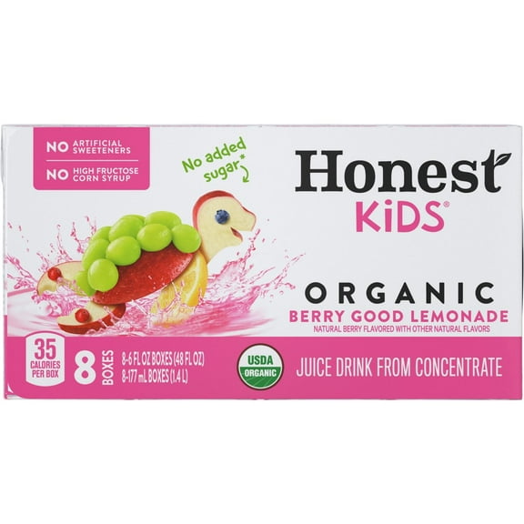 2 Pack Honest Kids Organic Juice Drink 8 pk Boxes - Berry Good Lemonade