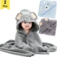 thumbnail image 1 of 2 Pack Hooded Baby Towels - Premium Ultra Soft Organic Baby Bath Towel – Absorbent and Hypoallergenic Towels for Baby Boy Girl, Toddler, Newborn Essentials, 1 of 7