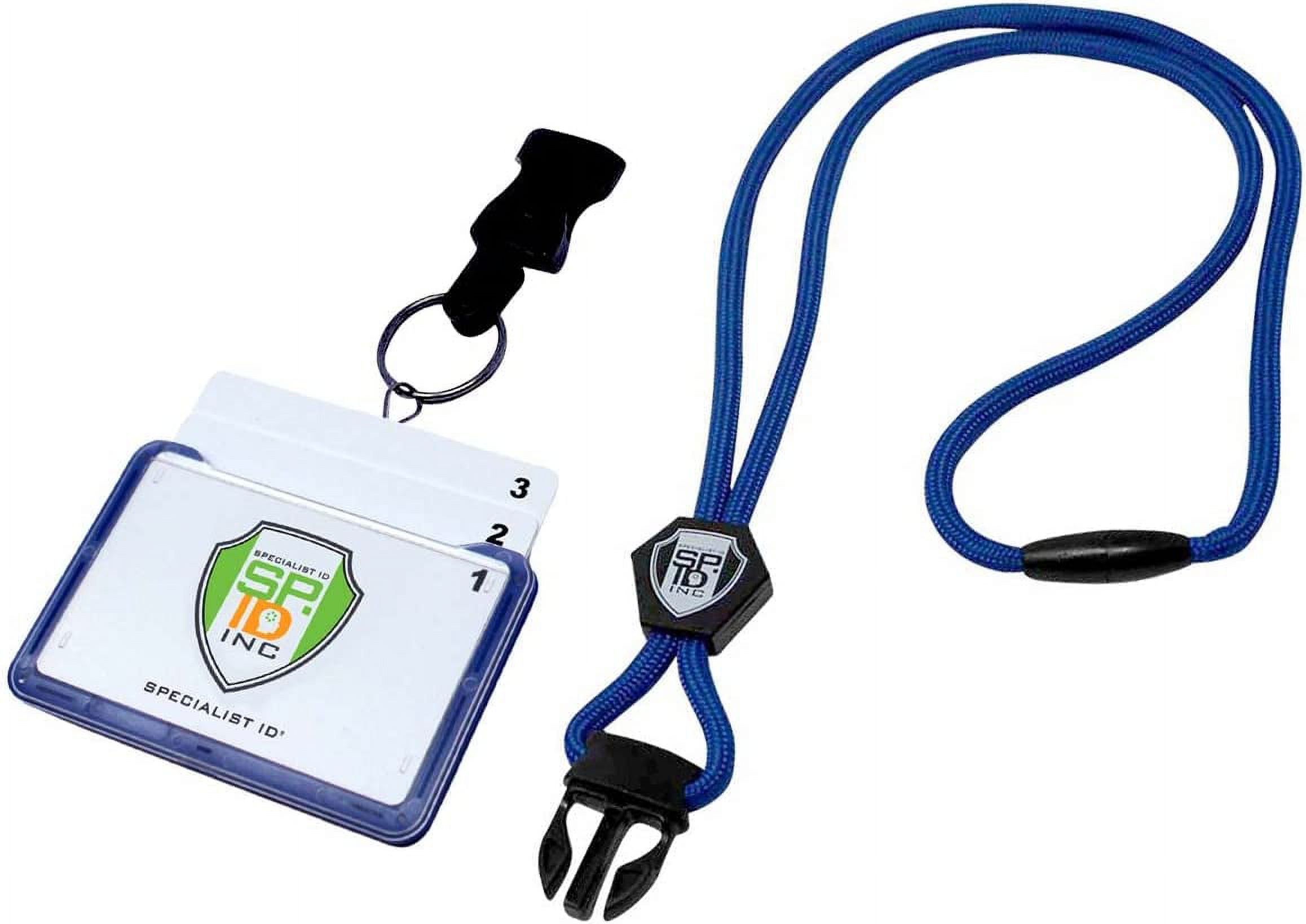 2 Pack Horizontal 3 Card Badge Holder & Heavy Duty Lanyard with