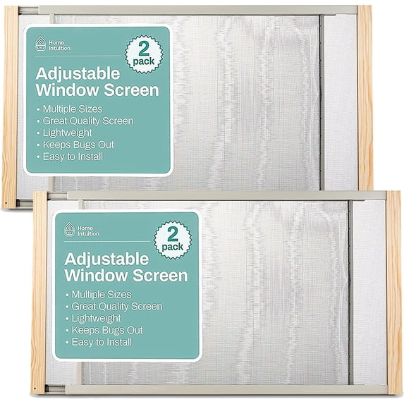 2-Pack Horizontal Adjustable Window Screen 21-37 inches Wide, (7 Inch High)