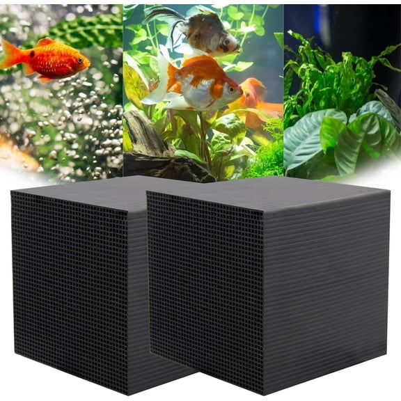2 Pack Horse Water Trough Purifier Cube,4×4" Water Purifier Cube, Aquarium Cube Filter, Activated Carbon Aquarium ​for Ponds, Fish Tank, Stock Tank for Horses, Eco Aquarium Water Purifier Cube