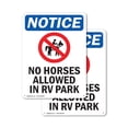 thumbnail image 1 of (2 Pack) No Horses Allowed In RV Park OSHA Notice Sign 10 Inch X 14 Inch Indoor / Outdoor Rust-Free Aluminum Metal Signs for Workplace, Workshop, and Construction Site, Made in the USA, 1 of 8