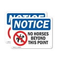 thumbnail image 1 of (2 Pack) No Horses Beyond This Point OSHA Notice Sign 18 Inch X 12 Inch Indoor / Outdoor Rust-Free Aluminum Metal Signs for Workplace, Workshop, and Construction Site, Made in the USA, 1 of 8