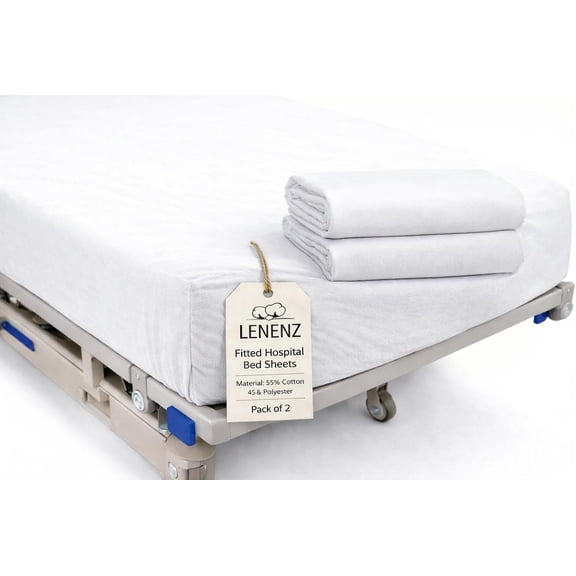 2 Pack Hospital Bed Sheet - Soft Jersey Twin Fitted Sheets Knitted (2, 36"x84"x16")