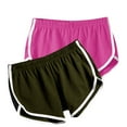 thumbnail image 1 of 2 Pack Hot Shorts for Women Summer Casual Workout Biker Shorts Drawstring Elastic Waist Running Active Yoga Shorts (L, Hot Pink+Army), 1 of 2