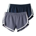 thumbnail image 1 of 2 Pack Hot Shorts for Women Summer Casual Workout Biker Shorts Drawstring Elastic Waist Running Active Yoga Shorts (S, Navy+Gray), 1 of 2