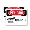 thumbnail image 1 of (2 Pack) Hot Spanish OSHA Danger Sign 24 Inch X 18 Inch Vinyl Label Decal Sticker Weather Resistant, UV Protected for Workplace, Business, and Construction Site, Made in the USA, 1 of 7