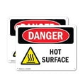 thumbnail image 1 of (2 Pack) Hot Surface OSHA Danger Sign 24 Inch X 18 Inch Indoor / Outdoor Rust-Free Aluminum Metal Signs for Workplace, Workshop, and Construction Site, Made in the USA, 1 of 8