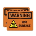 thumbnail image 1 of (2 Pack) Hot Surface With Symbol OSHA Warning Sign 7 Inch X 5 Inch Vinyl Label Decal Sticker Weather Resistant, UV Protected for Workplace, Business, and Construction Site, Made in the, 1 of 7