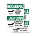 thumbnail image 1 of (2 Pack) Hot Surface Do Not Touch Bilingual OSHA Be Careful Sign 18 Inch X 24 Inch Plastic Sign, Weather Resistant, UV Protected for Workplace, Business, and Construction Site, Made in, 1 of 8