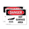 thumbnail image 1 of (2 Pack) Hot Surfaces In This Area OSHA Danger Sign 10 Inch X 7 Inch Plastic Sign, Weather Resistant, UV Protected for Workplace, Business, and Construction Site, Made in the USA, 1 of 8