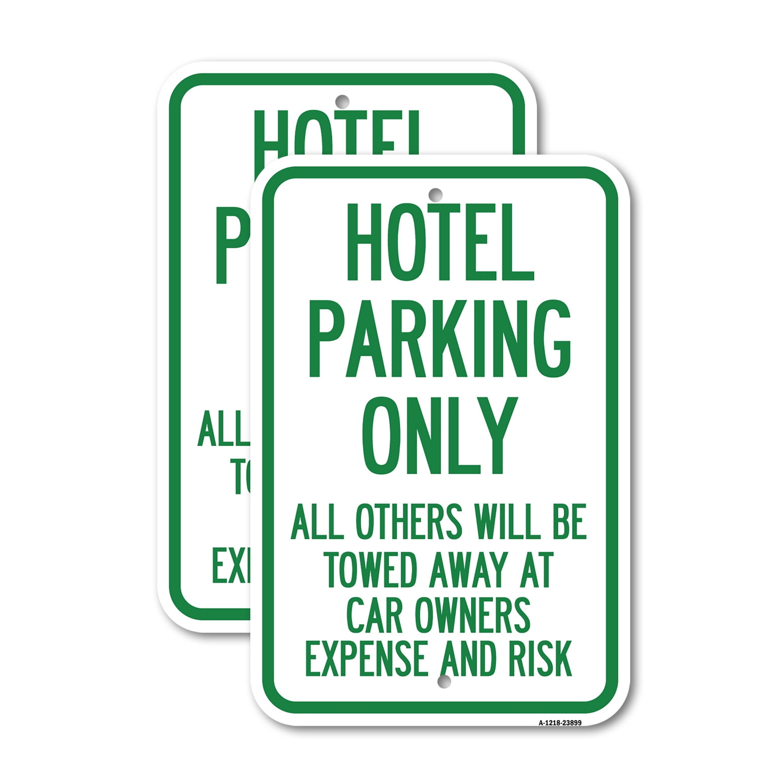 (2 Pack) Hotel Parking Only All Others Towed Sign | 12" X 18" Heavy ...