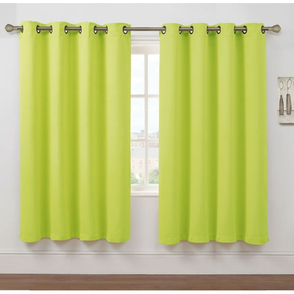 2 Pack: Hotel Thermal Grommet 100% Blackout Curtains - Lime, 63 in. Length