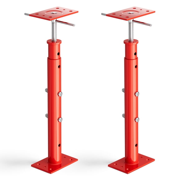 2 Pack House Jacks for Leveling (19''-36'') - Adjustable Support Jack, 11023 lbs Capacity Each, Temporary Support for Leveling, Red