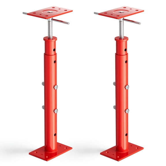 2 Pack House Jacks for Leveling (19''-36'') - Adjustable Support Jack, 11023 lbs Capacity Each, Temporary Support for Leveling, Red