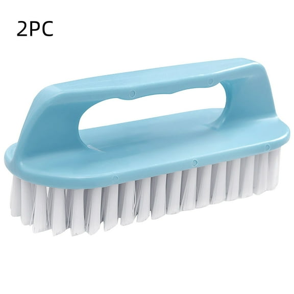 2-Pack Household Plastic Laundry Brushes with Hard Bristles | Multi-Purpose Cleaning Brush for Washbasin, Shoes & Clothes | Durable Plastic Scrub Brush Set for Home Cleaning