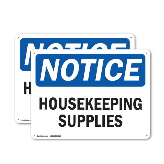 (2 Pack) Housekeeping Supplies OSHA Notice Sign 24 Inch X 18 Inch Indoor / Outdoor Rust-Free Aluminum Metal Signs for Workplace, Workshop, and Construction Site, Made in the USA