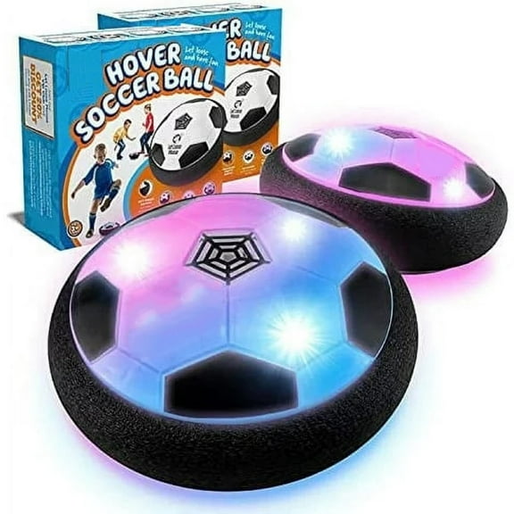 2 Pack Hover Soccer Ball Toys for Kids,Indoor Outdoor Creative Soccer Toys with Foam Bumper and LED Light,Gifts for 3-12 Year Old Boys Girls