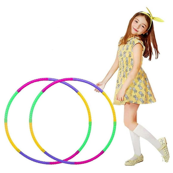 2 Pack Hula Hoop Hoops, for Kids, 8 Dismountable Sections, Suitable for Hula Hoop, Indoor and Outdoor Fitness, Gymnastics, Dance and Yoga