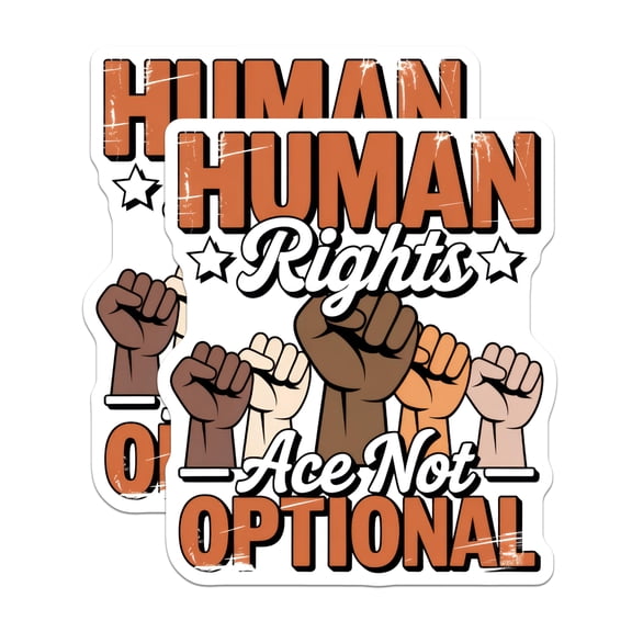 (2 Pack) Human Rights Stickers - Activism Decal - Equality Sticker - 5" On Longest Side - Sticks to Smooth Flat Surfaces - Made in USA - BMCS15853