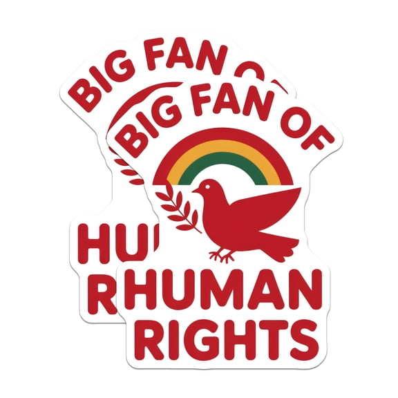 (2 Pack) Human Rights Stickers - Dove Bird Rainbow - Equality Stickers - 5" On Longest Side - Sticks to Smooth Flat Surfaces - Made in USA - BMCS14349