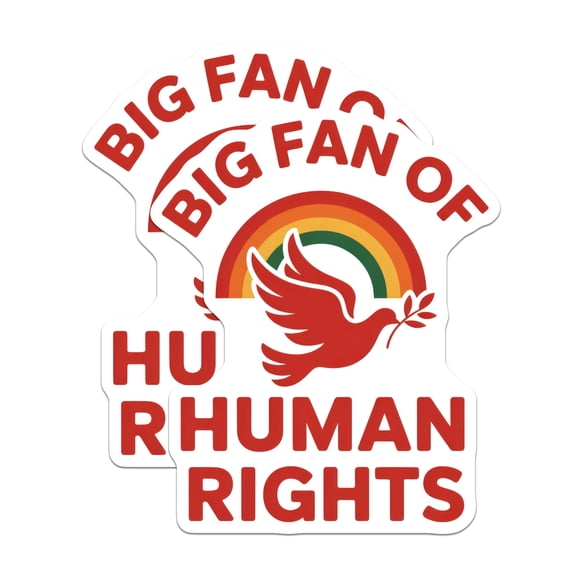 (2 Pack) Human Rights Stickers - Dove Rainbow Decals - Equality Peace Stickers - 5" On Longest Side - Sticks to Smooth Flat Surfaces - Made in USA - BMCS14406