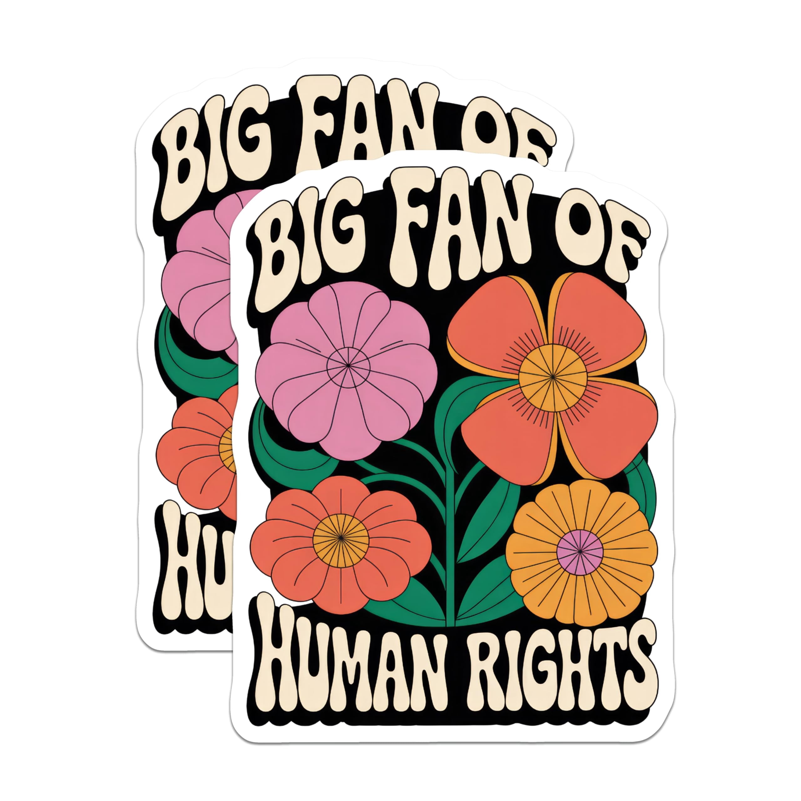 (2 Pack) Human Rights Stickers - Floral Illustration - Big Fan Of ...