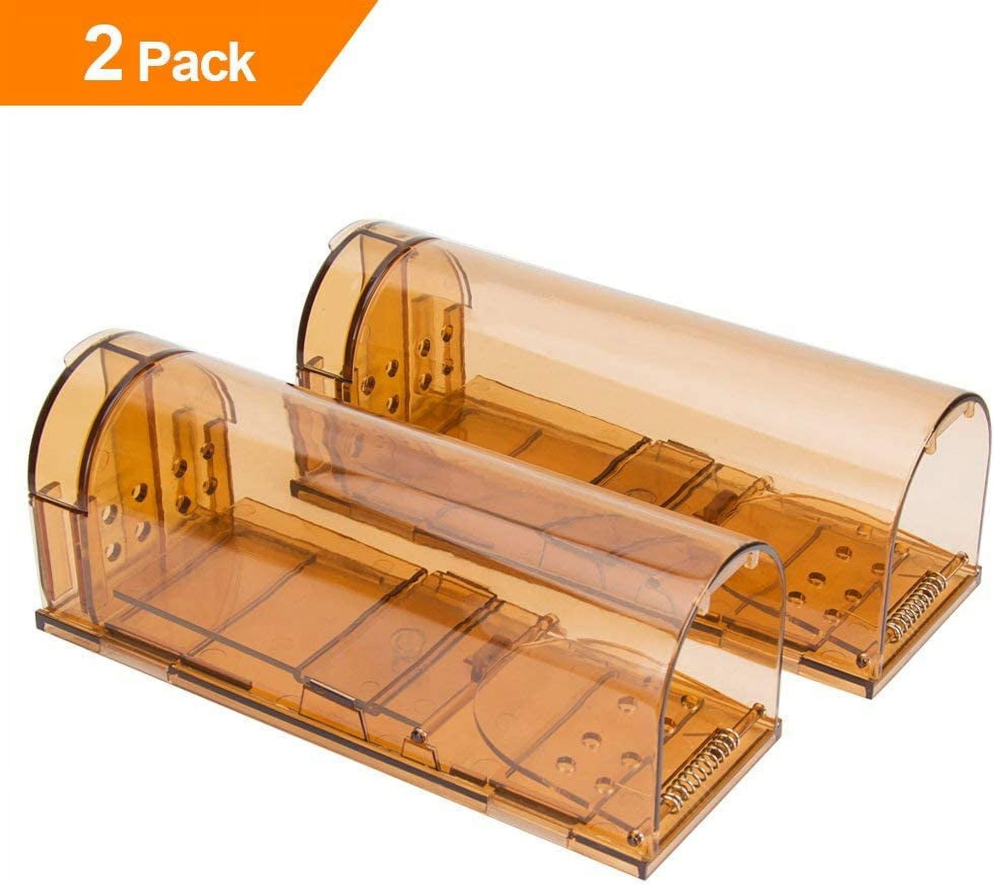  CaptSure Original Humane Mouse Traps, Easy to Set, Kids/Pets  Safe, Reusable for Indoor/Outdoor use, for Small  Rodent/Voles/Hamsters/Moles Catcher That Works. 2 Pack (S-Squared, Brown) :  Patio, Lawn & Garden