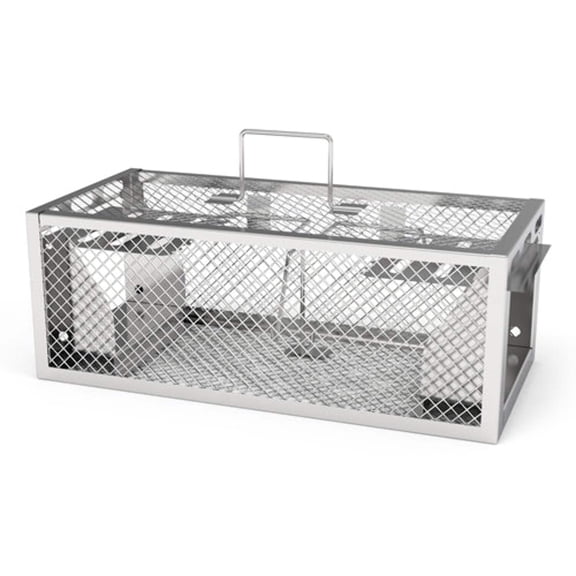 2-Pack Humane Rat and Mouse Traps  Reusable, Automatic, Galvanized Iron Live Cage, 11.81x5.63x4.45 inches