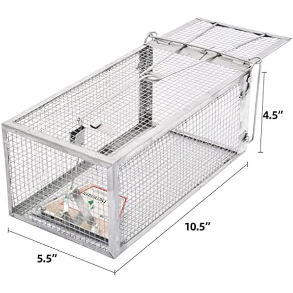 2-Pack Humane Rat Trap, Chipmunk Rodent Trap That Work for Indoor and Outdoor Small Animal - Mouse Voles Hamsters Live Cage Catch and Release