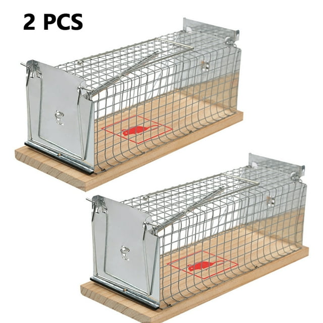 2 Pack Humane Rat Traps, Live Mouse Rat Cage Traps Catch and Release Easy to use for Indoor