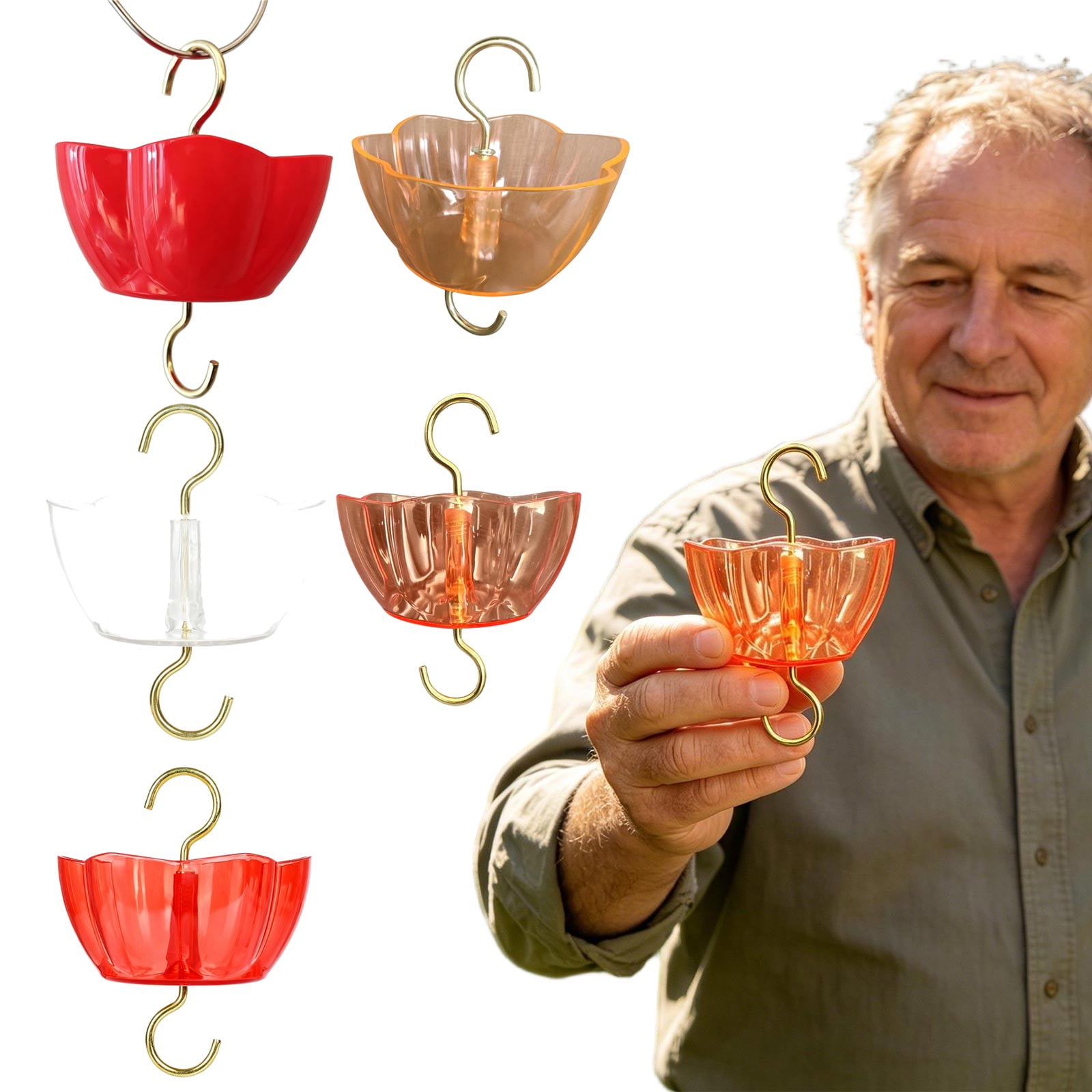 2Pack Hummingbird Water Feeders Umbrella Shape Outdoor Bird Waterer