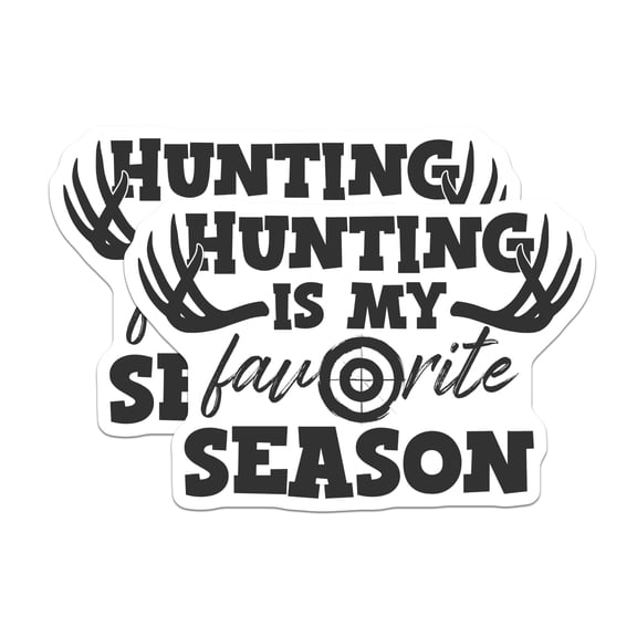(2 Pack) Hunting Season Stickers - Deer Antler - Hunter Decals - 5" On Longest Side - Sticks to Smooth Flat Surfaces - Made in USA - BMCS15051