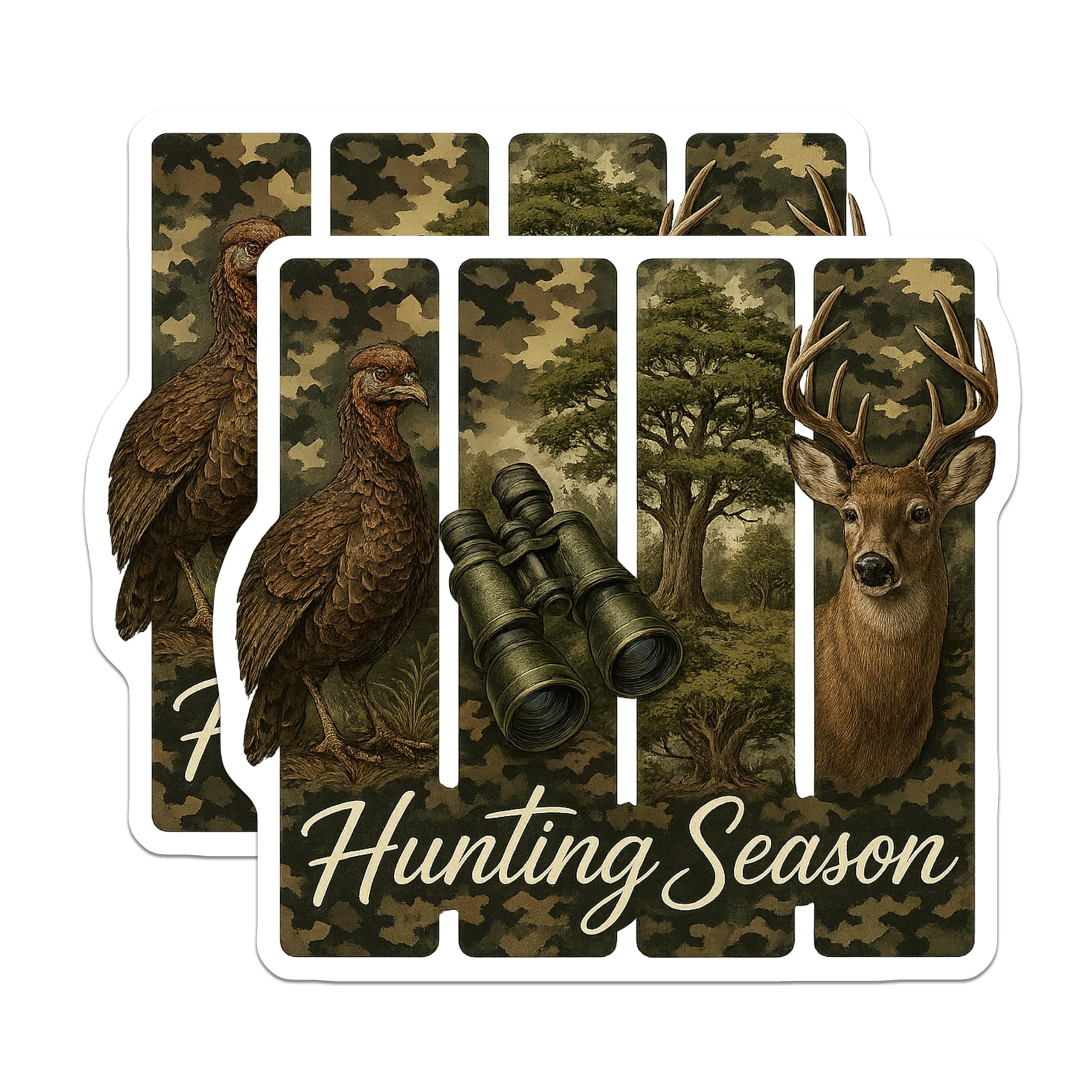 (2 Pack) Hunting Season Stickers - Deer Turkey Hunter - Camouflage ...