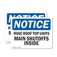 thumbnail image 1 of (2 Pack) Hvac Roof Top Units Main Shutoffs Inside OSHA Notice Sign 14 Inch X 10 Inch Plastic Sign, Weather Resistant, UV Protected for Workplace, Business, and Construction Site, Made, 1 of 8
