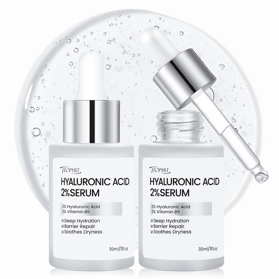 Jtopyrt Hyaluronic Acid 2% Serum Set for Face - Face Serum for Moisturizing, Visibly Plumping Skin & Smoothing the Look of Fine Lines 2PC