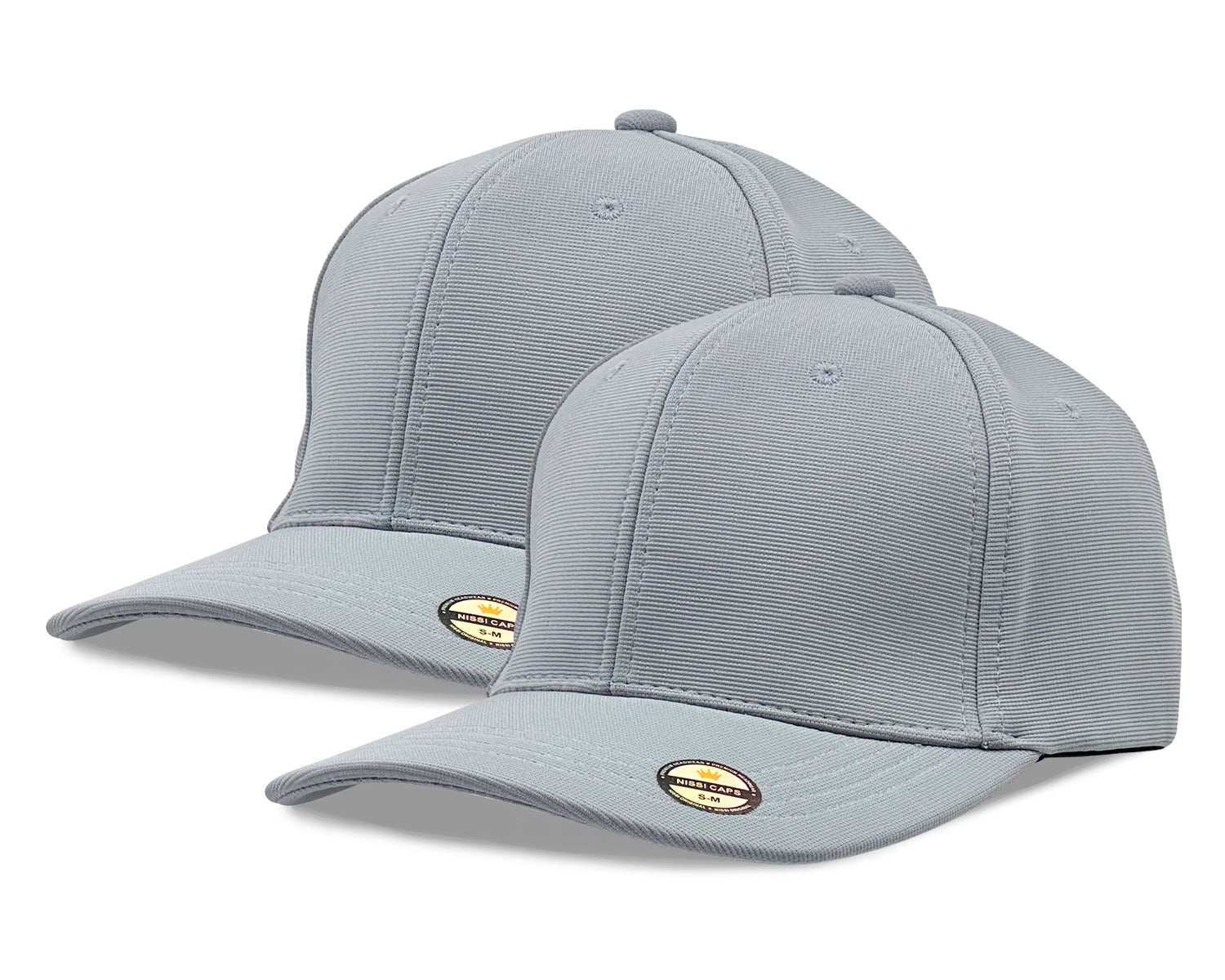 2 Pack Hybrid Stretch-Fitted Trucker Caps - Baseball Cap With Air Mesh Panels, S/M & L/XL