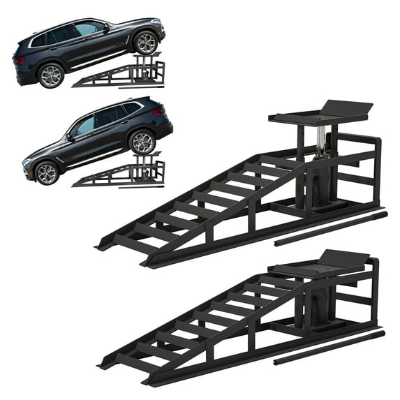 2 Pack Hydraulic Car Ramps 5T 10000lbs Low Profile Car Lift Service Ramps Truck Trailer Garage,Height Hydraulic Vehicle Ramps, Lift Height 11.61-16.21 inches